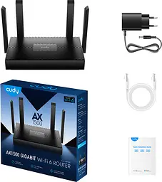 Маршрутизатор Cudy WR1500, AX1500 Gigabit Wi-Fi 6, 2.4GHz, 4x10/100/1000Mbps, WPA3, 4x5dBi fixed ant - мініатюра 6