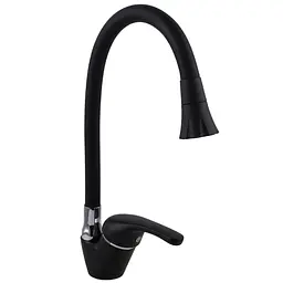 Змішувач для кухні Globus Lux Solly GLSO-0203SA-10-B01 чорний матовий з боковою ручкою для надійного використання - мініатюра 2