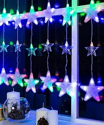 Гірлянда-штора XPRO Xmas Зорепад 120L на мідному дроті 3х1.8 м, мультикольорова (47685-8175_347) - мініатюра 2