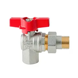 Кран з американкою кутовий Koer Extreme KE.228-15 - 1/2" ручка "метелик" червона KR5763 - мініатюра 3