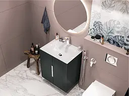 Умивальник Miraggio JESSEL 600 (0000746) Miramarble, Глянцевий, Накладний/Врізний, Білий - мініатюра 5