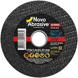 Диск вiдрiзний по металу NovoAbrasive 115мм х 1,6мм х 22,23мм Extreme 41