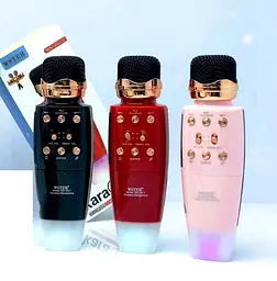 Бездротовий караоке мікрофон WSTER WS-2011 4 в 1: Колонка + Мікрофон + Телефон + Powerbank • Запис звуку • Зміна голосу • FM радіо