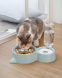 Миска для котів та собак Semi Animal bowl 16*31*22 см, Blue з автоматичною напувалкою 500 мл - мініатюра 7
