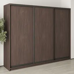 Шафа-купе тридверна MebelStar Уні BG 3ДСП 260x45x210 см Дуб рістрето (MBS-7946)