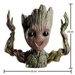 Горщик для квітів та канцелярії Грут Groot G4 + підставка пень - мініатюра 8