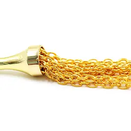 Флогер з пензликом на ланцюжку DS Fetish Golden Metal 23 см - мініатюра 3