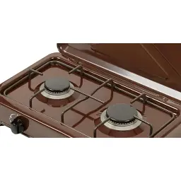 Плита газова Ravanson K-02BR на 2 конфорки з кришкою емаль механічне управління - мініатюра 2