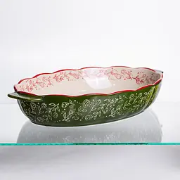 Форма для запікання Vintage 40×25×6.5 (см) овальна форма для випікання в духовці з ручками Зелений Yiwu HM05-04 - мініатюра 4