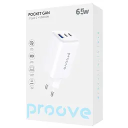 Зарядний пристрій Proove Pocket GaN 65W (2Type-C + USB) white (WCPG65121202) - мініатюра 2