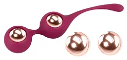 Вагінальні кульки Sweet Smile Kegel Training Balls With Extra Weights, 18.3 см, бордовий - мініатюра 2