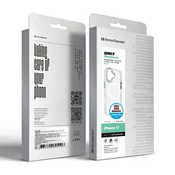 Чехол для Apple iPhone 17, Unit MagSafe, белый, прозрачный, MagSafe, противоударный, магнитный, панель-накладка с поддержкой MagSafe, с поддержкой беспроводной зарядки, TPU+PC, защита всего корпуса, ударопрочный, ArmorStandart (ARM90580) - мініатюра 7