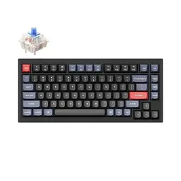 Клавіатура Keychron Q1 QMK Hot-Swappable Gateron Phantom Blue RGB Knob Black (Q1M2_KEYCHRON)