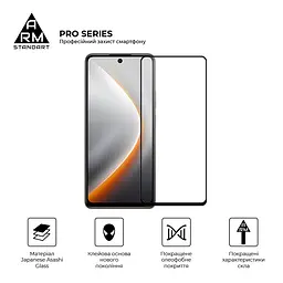 Захисне скло на TECNO Pova 7 Neo (LJ6) з олеофобним покриттям, Pro, повне проклеювання, антистатичний і пиловідштовхуючий шар, 9H, самоклеючеся, 2.5D, на весь екран, антистатичний клей, ArmorStandart (ARM87299) - мініатюра 2