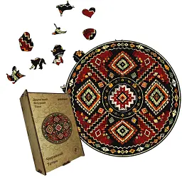 Дерев'яний фігурний пазл puzzlean Червоний Тотем, А3, Картонна коробка 200 елементів