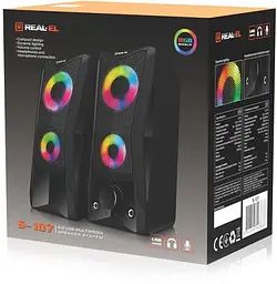 Колонки 2.0 S-107 Black, 2 x 3 Вт REAL-EL teh0021035 - мініатюра 8