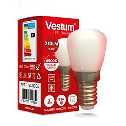 Лампочка Vestum LED SMD Е14 Vestum 2,5W 4500K 220V для холодильника (1-VS-8305) - мініатюра 2