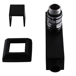 Набір кутових кранів Solomon LUX 8888-CUBE 1/2" із американкою Black 30412 - мініатюра 7