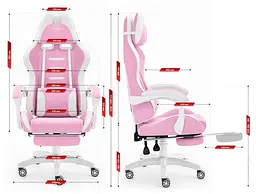 Комп'ютерне крісло Hell's HC-1039 Pink (тканина) - мініатюра 6