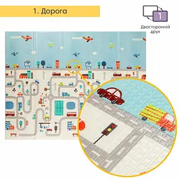Дитячий складний розвиваючий термокилимок Mat4baby 200х150х0.6см Дорога Ліс 235 SW-00000155 - мініатюра 3