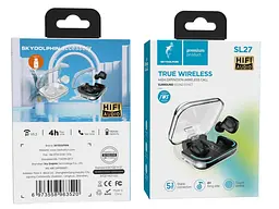 Навушники TWS SkyDolphin SL27 Black (SDBTE-000192) - мініатюра 3
