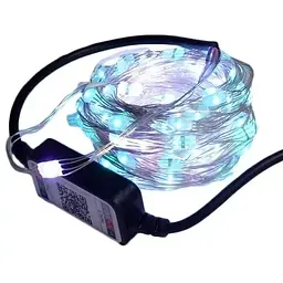 Світлодіодна стрічка RGB Led гірлянда Bluetooth керування з телефону на мідному дроті Крапля роси UKC 10 метрів - мініатюра 13