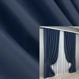 Комплект штор VR-Textil Midnight блекаут 2 шт 100x290 см темно-синій (1164ш)
