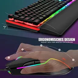 Ігровий комплект RedThunder K10: клавіатура, миша та підставка для зап’ясть RGB - мініатюра 4