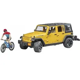 Автомодель Джип Jeep Wrangler Rubicon 1:16 з фігуркою велосипедиста пластикова різнобарвна - мініатюра 2