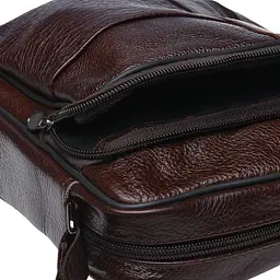 Чоловіча сумка Borsa Leather K18450 23x20x6 см Коричневий (10843) - мініатюра 7