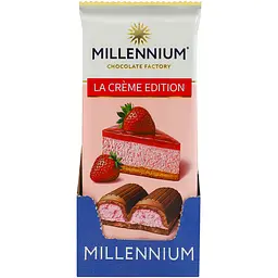 Уцінка. Шоколад Millennium La Creme Edition молочний з кремовою начинкою Полуничний Чізкейк 100 г  - мініатюра 3