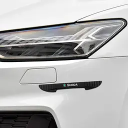 Захисні протиударні смуги Skoda на краю дверей 16х147 мм Гума (наклейки) Чорний 4 шт - мініатюра 3