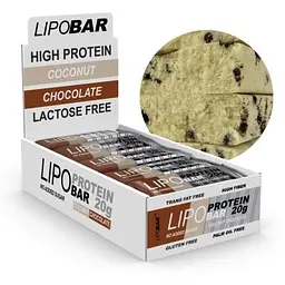 Батончик Lipo Bar Coconut With Chocolate Crisps 20 шт. x 50 г - мініатюра 2