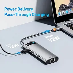 USB type C HUB Baseus 8 in 1 PD100W 4K 60 Гц USB 3.0 10 Гб/с - мініатюра 4