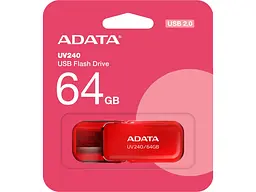 USB флеш накопичувач ADATA 64 GB UV240 USB 2.0 Red (AUV240-64G-RRD) - мініатюра 3