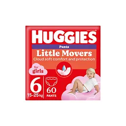Підгузки Huggies Little Movers/Pants 6 (15-25 кг) Box для дівчаток 60 шт (5029053564135)