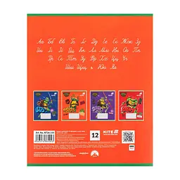 Зошит Kite Ninjia Turtles, 12 аркушів, коса лінія (NT26-235), в асортименті - мініатюра 10