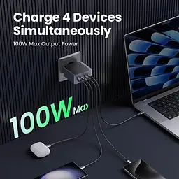 Зарядний пристрій 4xUSB 100W (3xUSB-C+USB-A) Gan Nexode Fast Charger Сірий X565 Ugreen (35043) - мініатюра 3