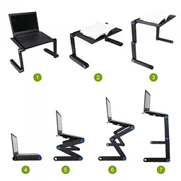 Чорний столик підставка для ноутбука з охолодженням Laptop Table T8 - мініатюра 7