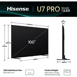 Телевізор Hisense 100U7Q Pro 100` Mini-LED UltraHD 4K (20016138) EU [150558] - мініатюра 11