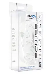 Анальна пробка з ерекційним кільцем Toy Joy Manpower Plug Penisring, 11.5х4 см, прозорий - мініатюра 2