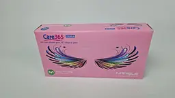 Рукавички одноразові нітрилові рожеві CARE 365, розмір M, 100 шт, неопудрені, для огляду, клінінгу та сервісу
