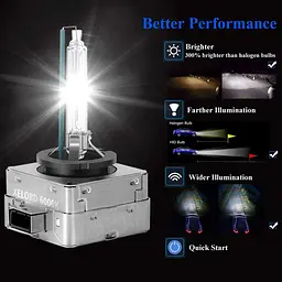 Змінні лампи для фар D3S XELORD HID Xenon 6000K Diamond White 12V з металевою основою для стінтів. - мініатюра 2