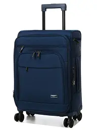 Валіза маленька Airtex 829 поліестер TSA замок USB-порт Темно-синій