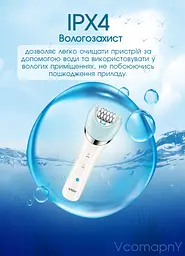 Епілятор жіночий з 5 насадками VGR, Пемза, Масажер, Бритва, депілятор бездротовий, волога епіляція з підсвічуванням
 - мініатюра 8