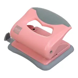 Діркопробивач пластиковий PASTEL, до 20 аркушів, рожевий