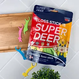 Дитячі флосери Super Deer Children's Floss Stick 100 шт (4 кольори) - для очищення міжзубних проміжків від 3 років