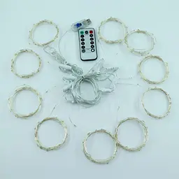 Новорічна світлодіодна гірлянда шторка дощ "Роса" YS - 84017 200 LED USB 3х2м (мультиколор) + пульт ДК 82753 - мініатюра 9