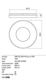 Стельовий світильник Redo MAYA PL LED RD 75W 3000K WH (4.1.2) 01-2003 - мініатюра 3