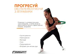 Гумова петля-еспандер Easyfit Origin 19-65 кг гумка для підтягувань, фітнесу та тренувань Зелена (EF-2654-5) - мініатюра 4